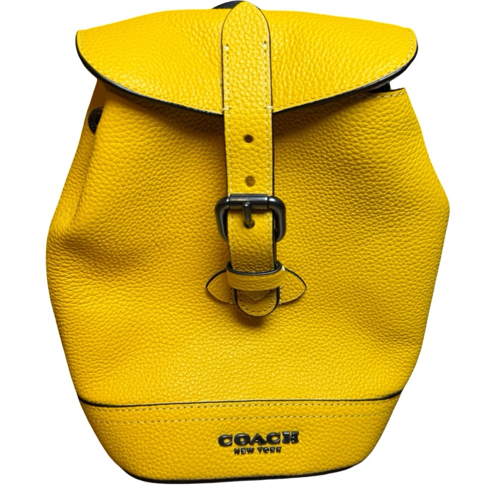 Coach Hudson Small Pack CB929 Buttercup Yellow Pebbled Leather – Like New - Picture 2 of 13